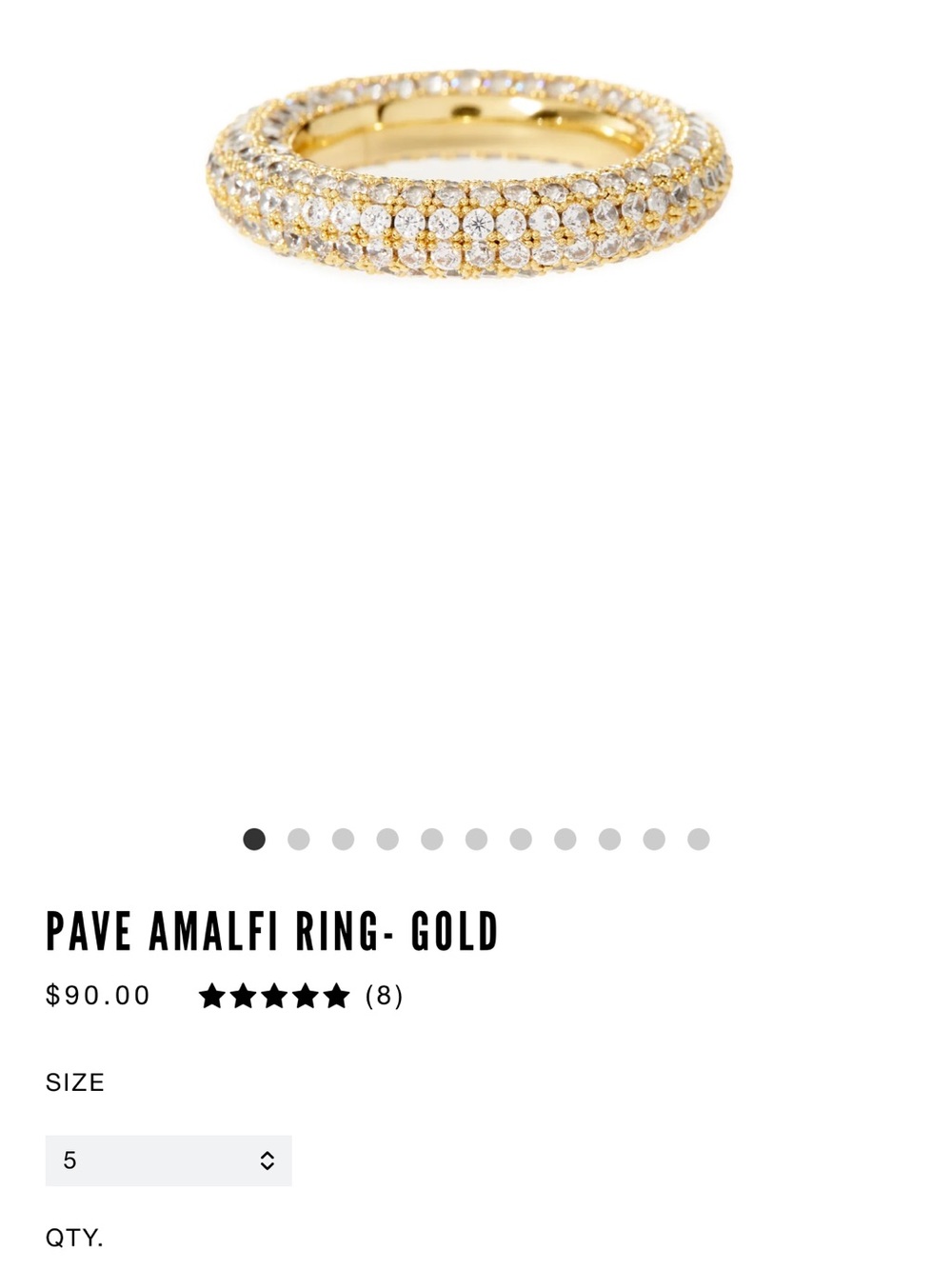 Luv Aj Pave Amalfi Ring Size 7 - Gold + Silver stack